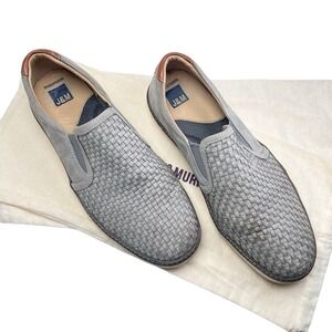Johnston Murphy Men's Gray McGuffey‎ Woven Slip-On Shoes Sz 9 $145 Soft Nubuck